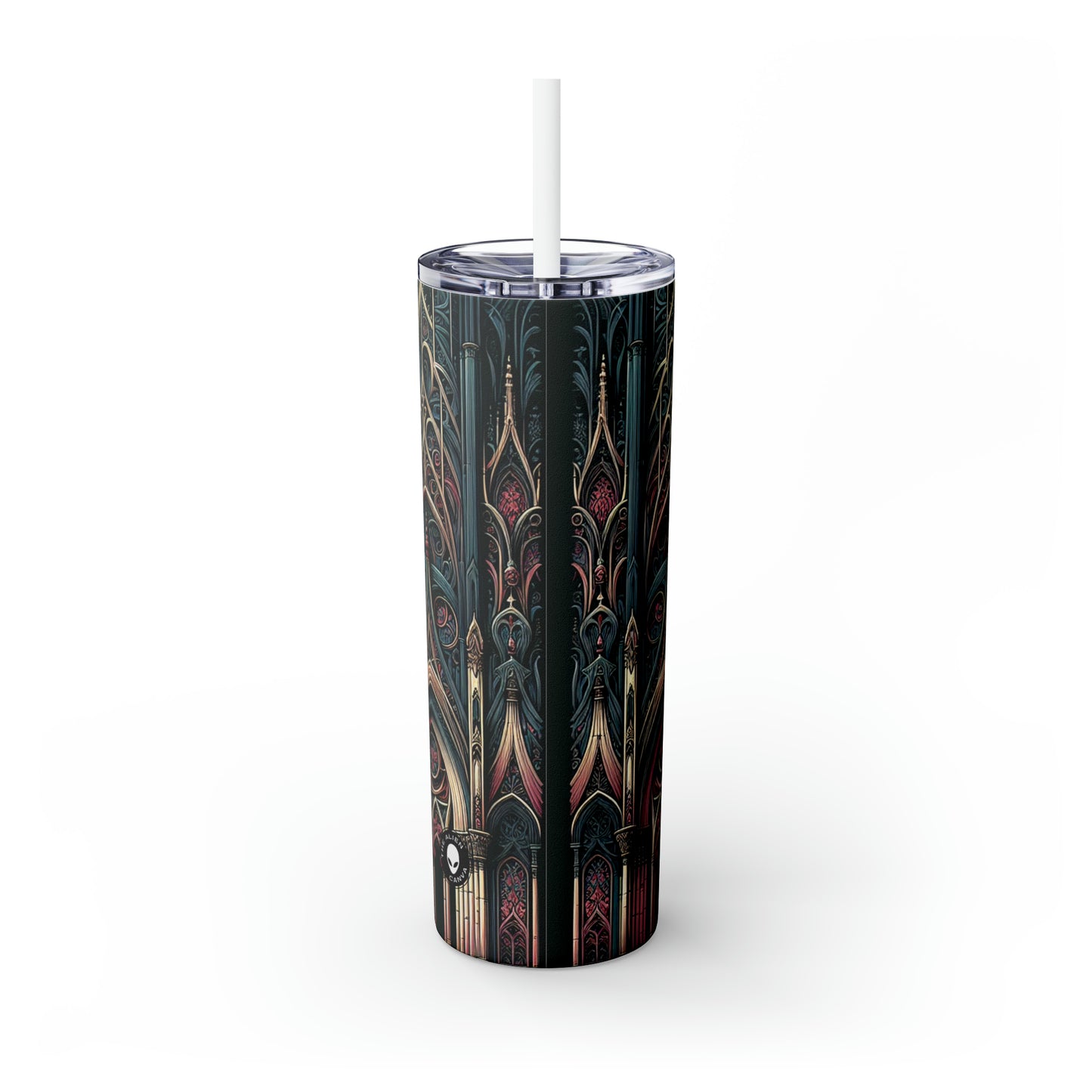 "Solace in Shadows : Un chef-d'œuvre gothique d'obscurité éternelle et de beauté mélancolique" - The Alien Maars® Skinny Tumbler avec paille 20oz Art gothique