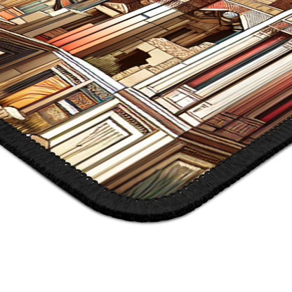 "Deco Ruins: Geometric Art in an Ancient Setting" - The Alien Gaming Mouse Pad Art Deco Style