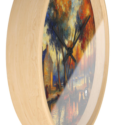 "Rainy Evening: A Post-Impressionist Cityscape" - The Alien Wall Clock Post-Impressionism