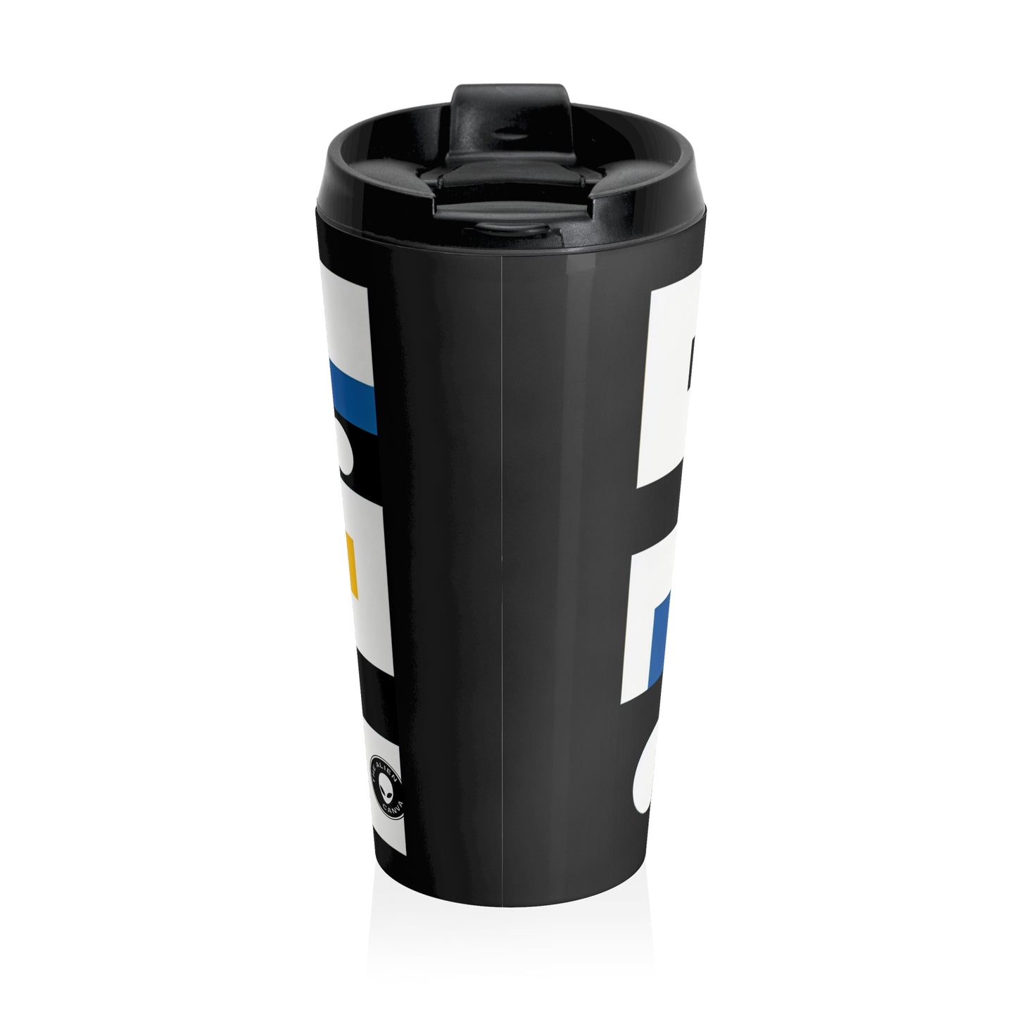 "Suprematic Harmony: Exploring Geometric Composition with Bold Colors" - The Alien Stainless Steel Travel Mug Suprematism