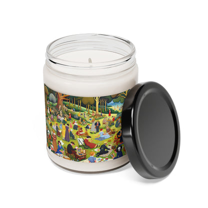 "Whimsical Village Delights" - Vela de soja con aroma a extraterrestre, 9 oz, arte naïve