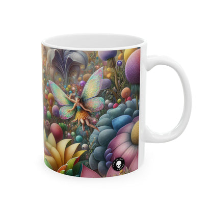 "Jardín Encantado: Donde Bailan las Hadas" - Taza de Cerámica The Alien 11oz