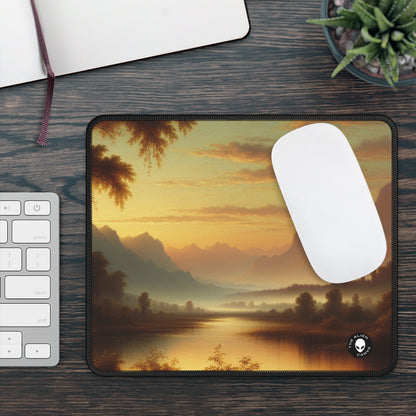 "Matin brumeux : tonalisme serein sur un lac tranquille" - Le tapis de souris Alien Gaming Tonalism