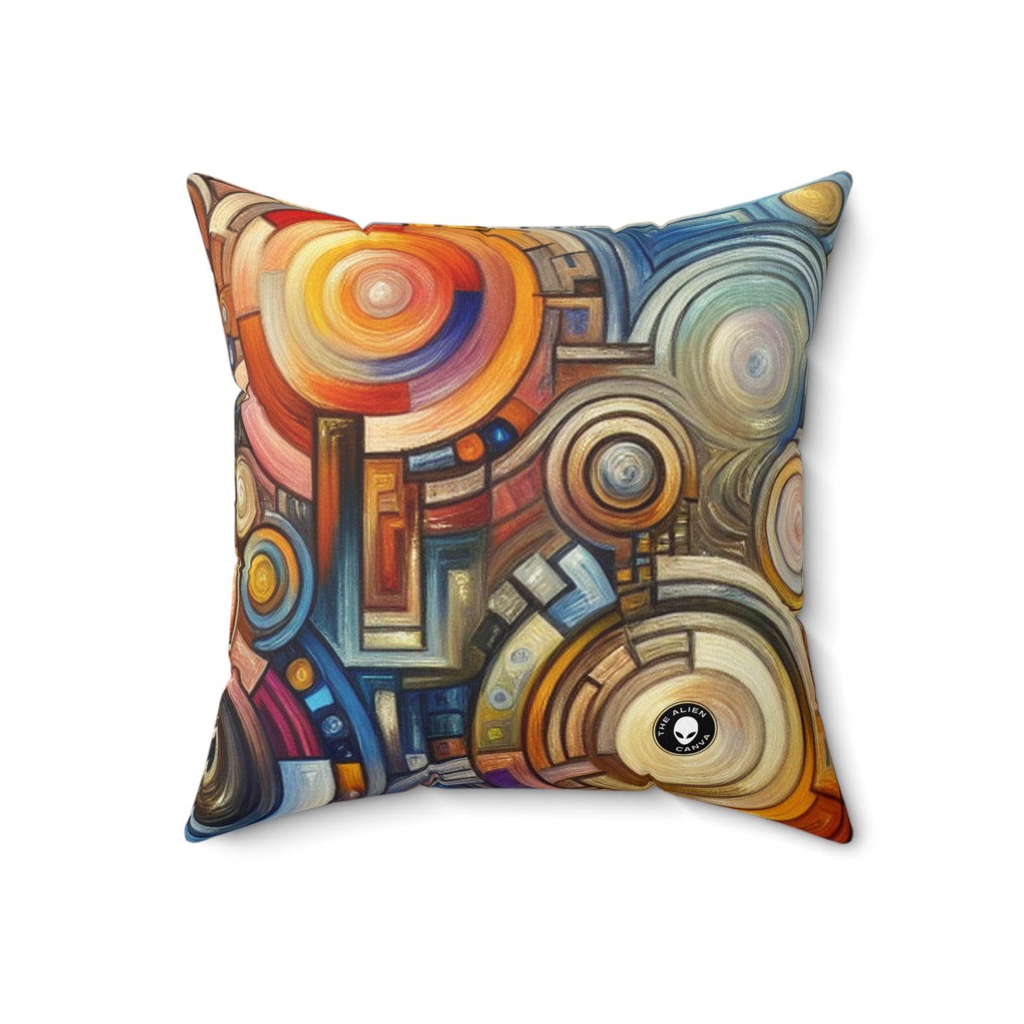 "Roots to Radiance: An Artistic Exploration of Personal Growth and Transformation"- The Alien Spun Polyester Square Pillow Symbolism