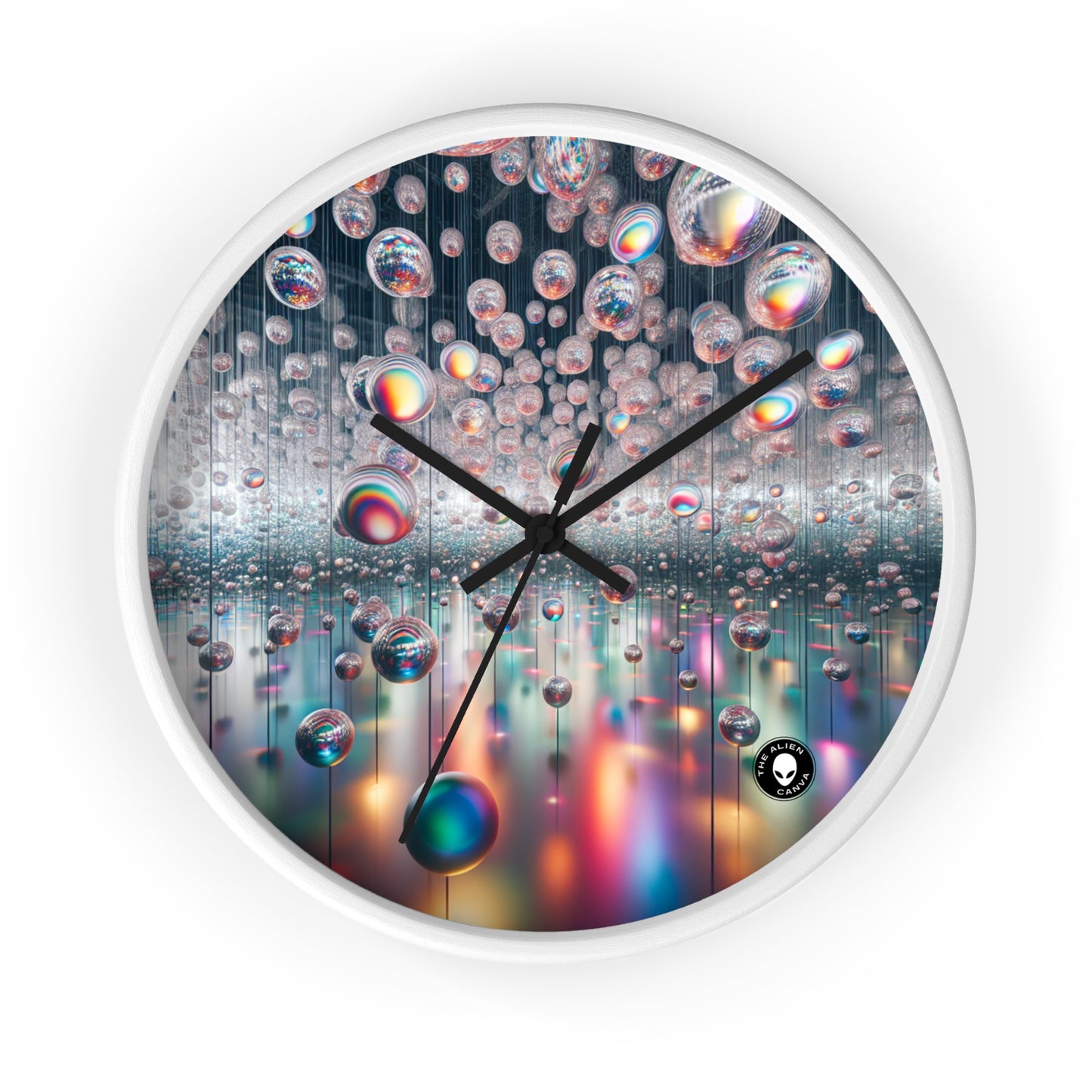 "Ephemeral Embrace: A Timeless Installation" - The Alien Wall Clock Installation Art