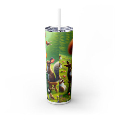 "Fiesta del té en la pradera encantada": vaso estrecho con pajita de 20 oz de Alien Maars®