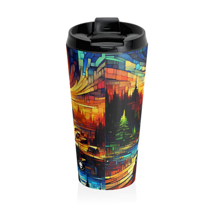 "A World Beyond: An Epic Fantasy Game Landscape" - The Alien Stainless Steel Travel Mug Video Game Art