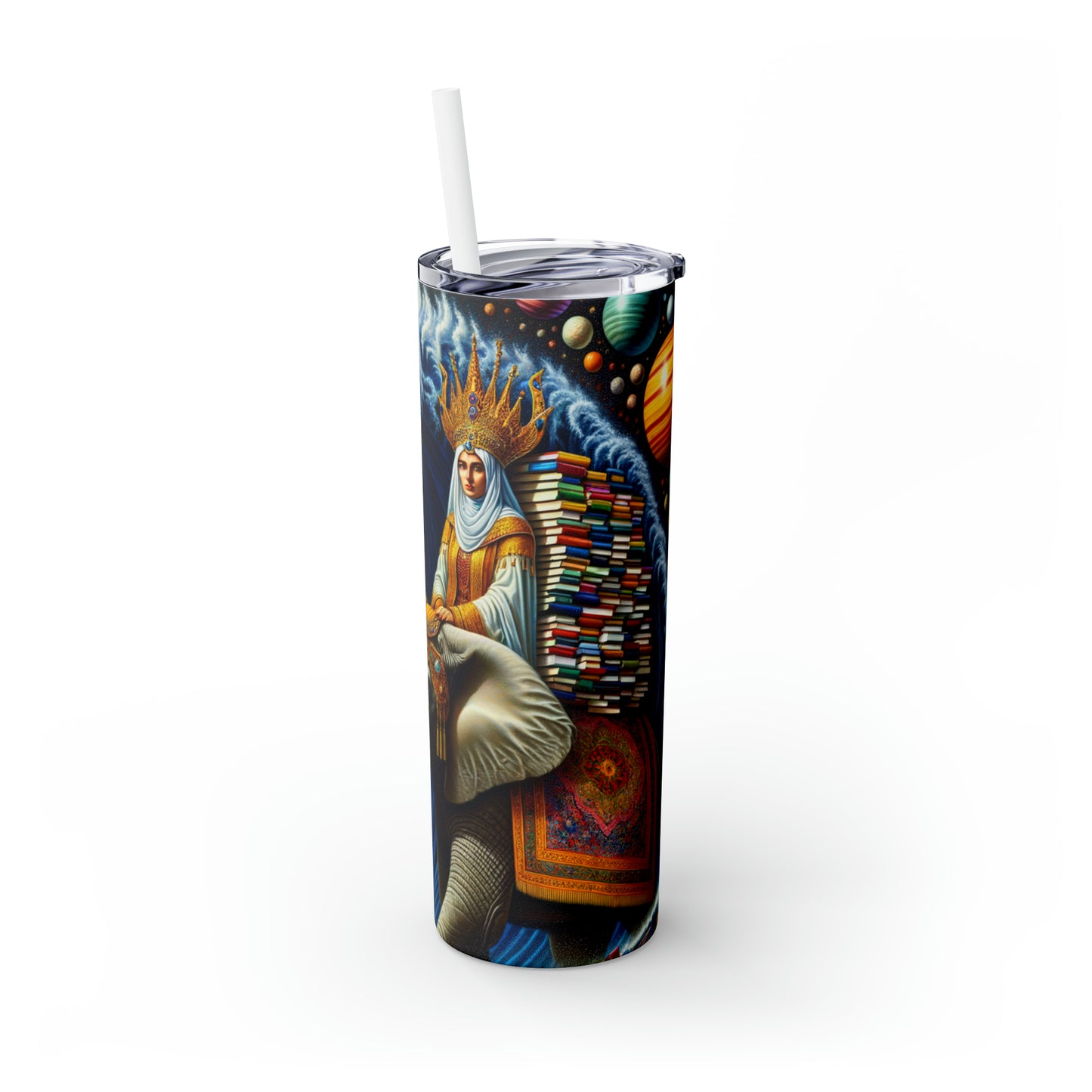 "The Wondrous Ride" - The Alien Maars® Skinny Tumbler with Straw 20oz Surrealism Style