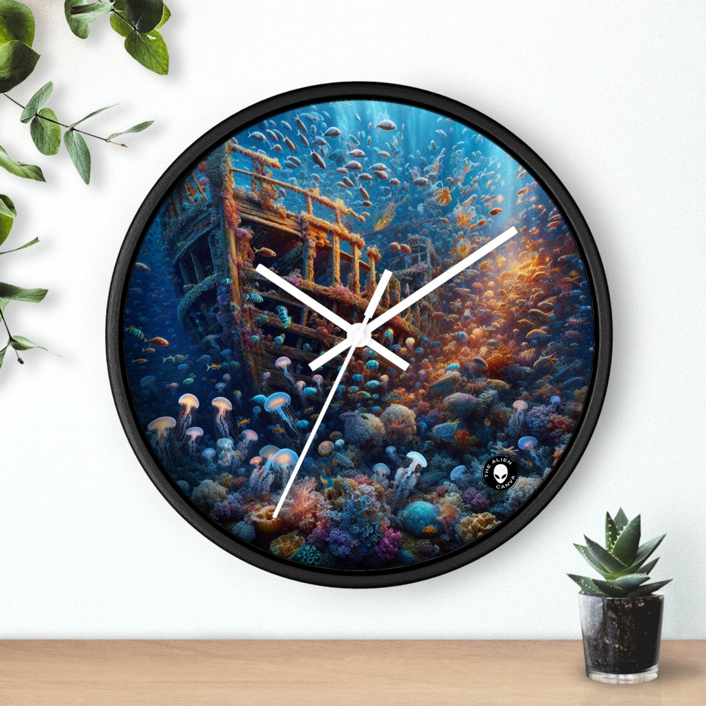 "Enigmatic Underwater World" - The Alien Wall Clock