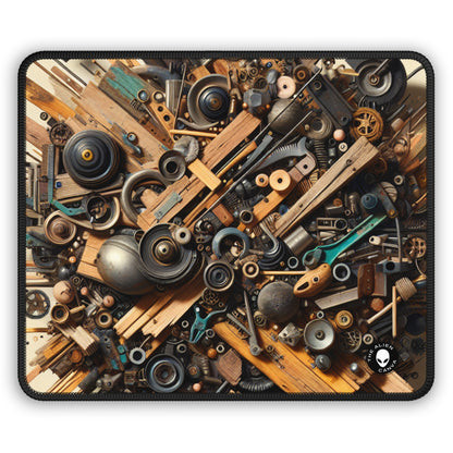 "L'harmonie de la nature : art d'assemblage avec des objets trouvés" - The Alien Gaming Mouse Pad Assemblage Art