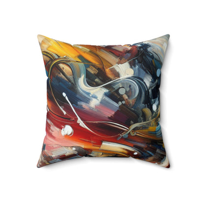 "Dance-Off Fury: A Vibrant Battle of Rival Street Crews"- The Alien Spun Polyester Square Pillow Action Art