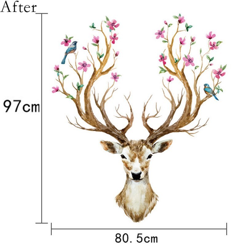 Sika Deer DIY Wall Stickers Wall Decor Art Decals For Kids Rooms Bedroom Living Room European Style Poster Unique Wall Sticker