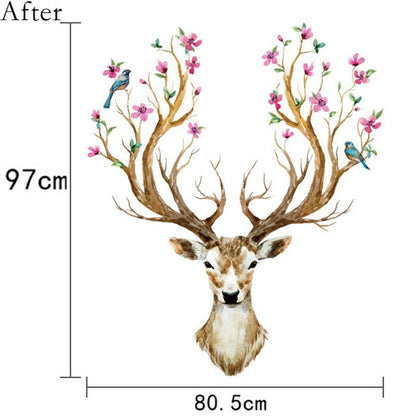 Sika Deer DIY Wall Stickers Wall Decor Art Decals For Kids Rooms Bedroom Living Room European Style Poster Unique Wall Sticker