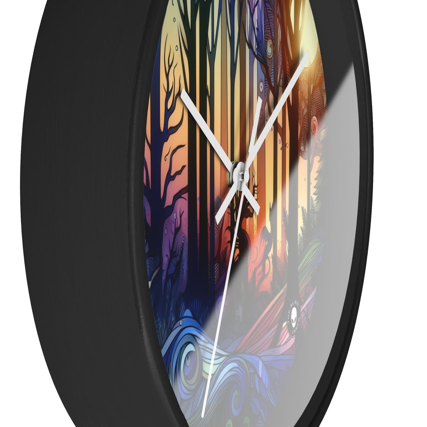 "Mystical Twilight: Creatures in the Forest" - The Alien Wall Clock