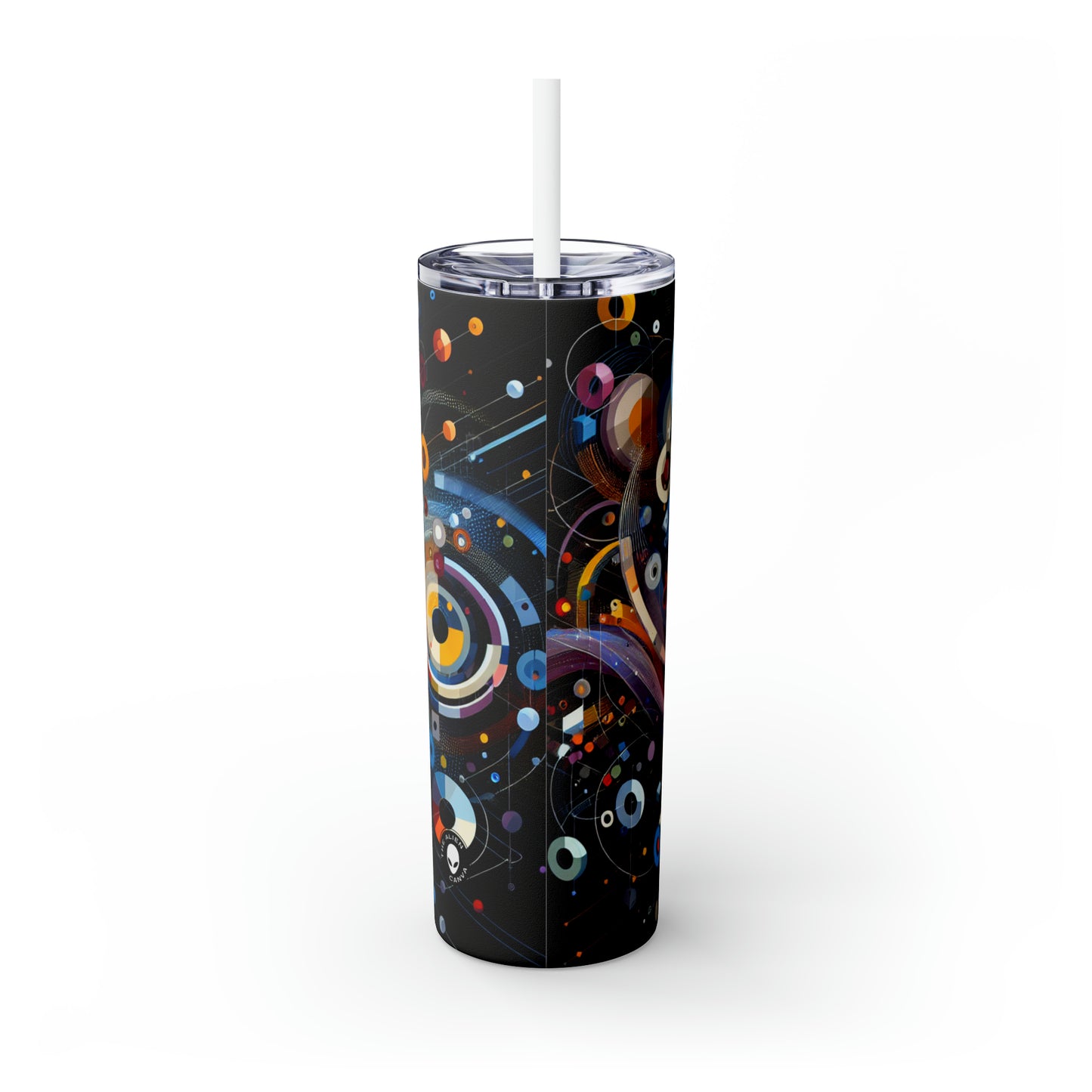 « Un moment géométrique dans le temps » - The Alien Maars® Skinny Tumbler avec paille 20oz Art numérique