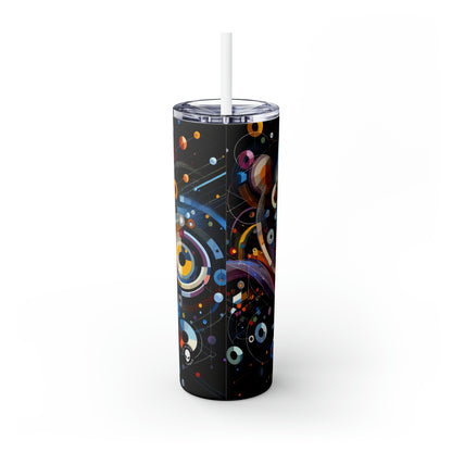 "A Geometric Moment In Time" - The Alien Maars® Skinny Tumbler with Straw 20oz Digital Art