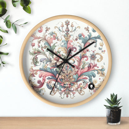 "Élégance enchantée : une soirée dans un jardin rococo" - The Alien Wall Clock Rococo