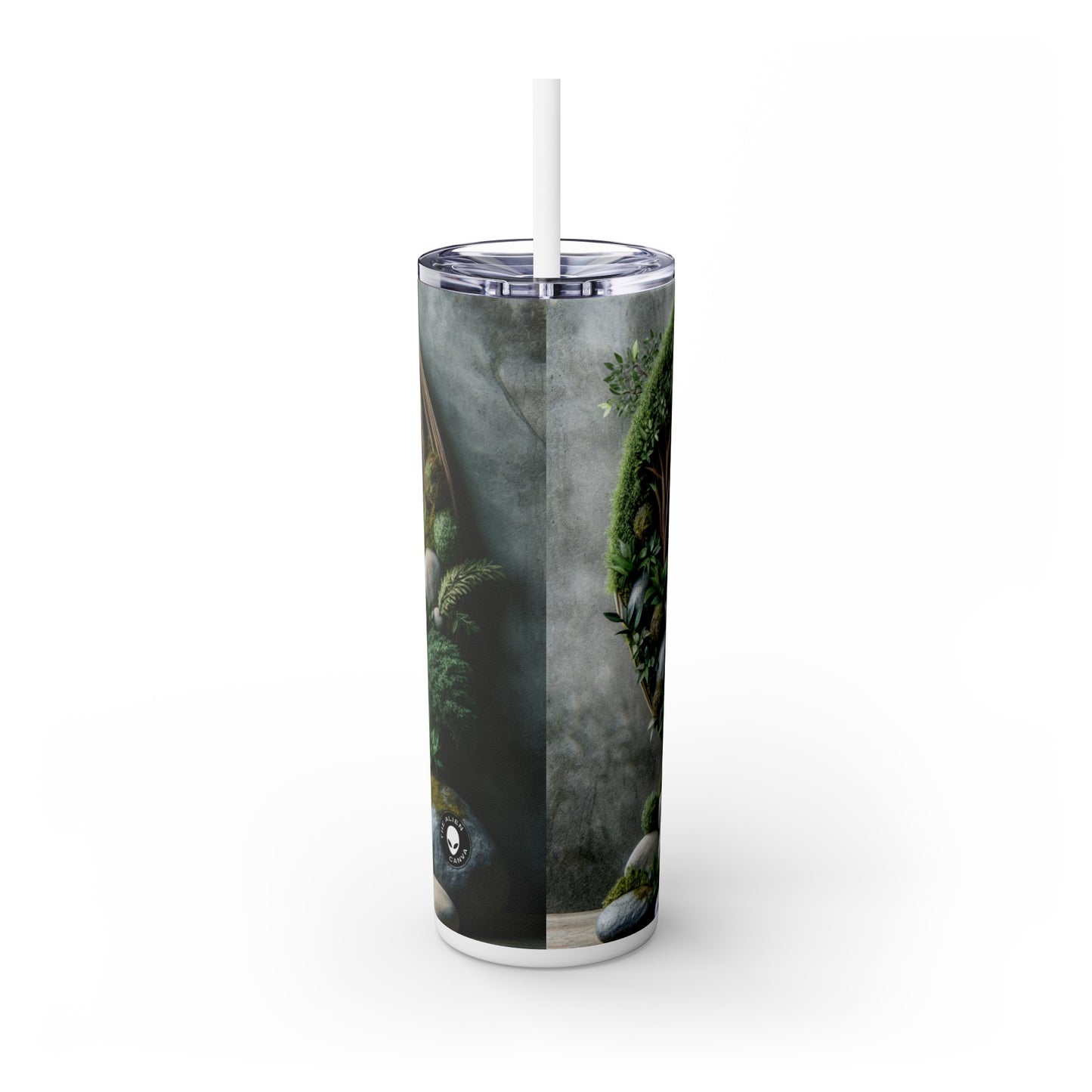 "Eco-Unity: A Multi-Sensory Sculptural Journey" - The Alien Maars® Skinny Tumbler with Straw 20oz Environmental Sculpture