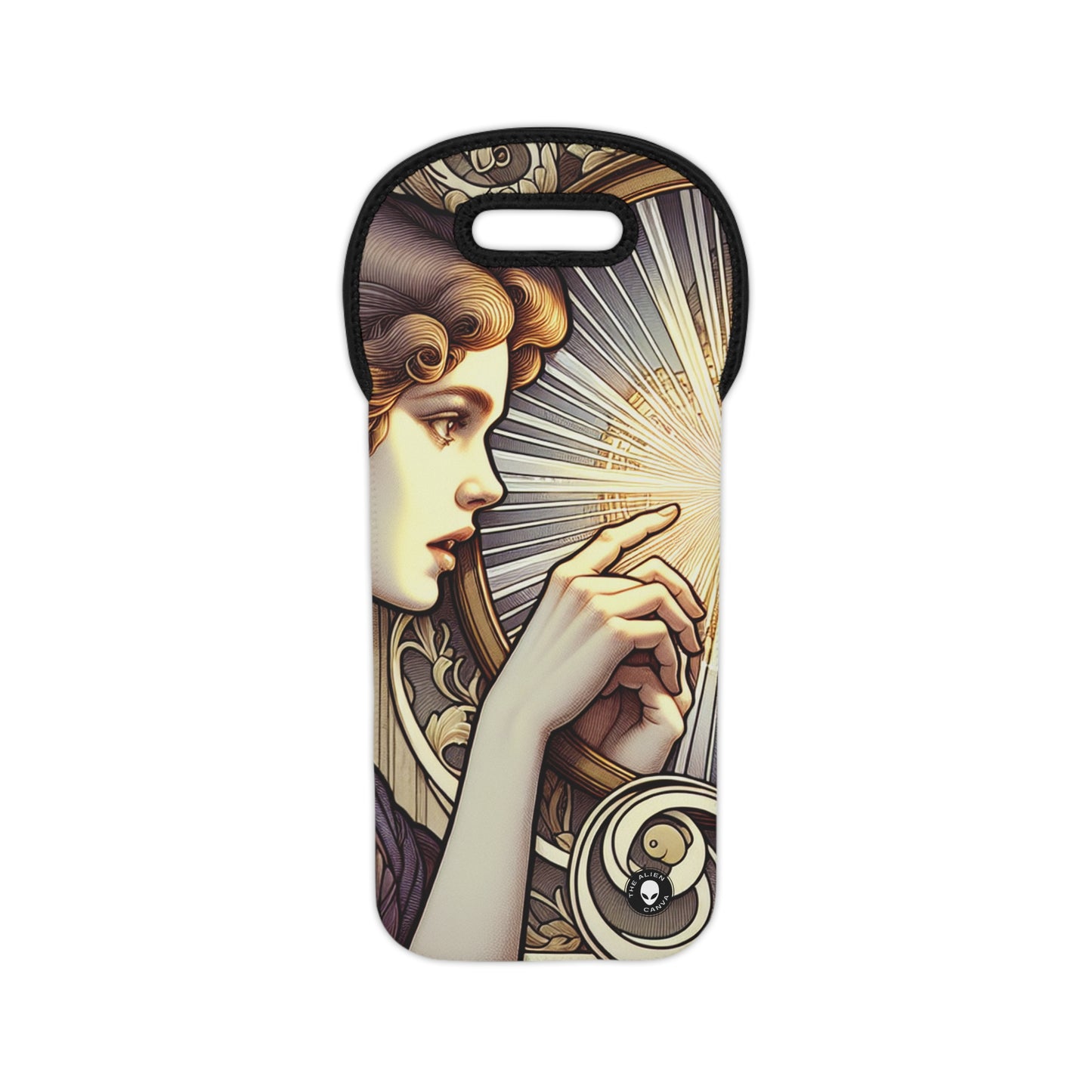 "Reflection of Beauty" - The Alien Wine Tote Bag Art Nouveau