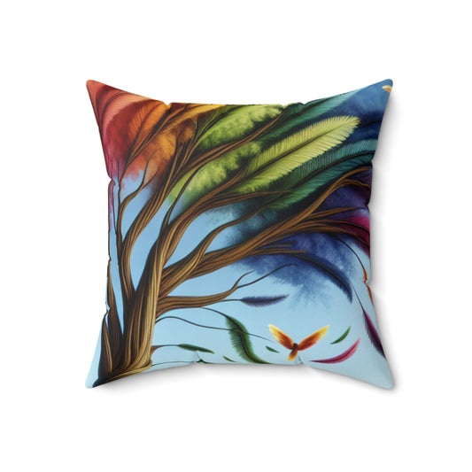 "Fantastical Flora & Fauna: A World of Whimsical Switches"- The Alien Spun Polyester Square Pillow