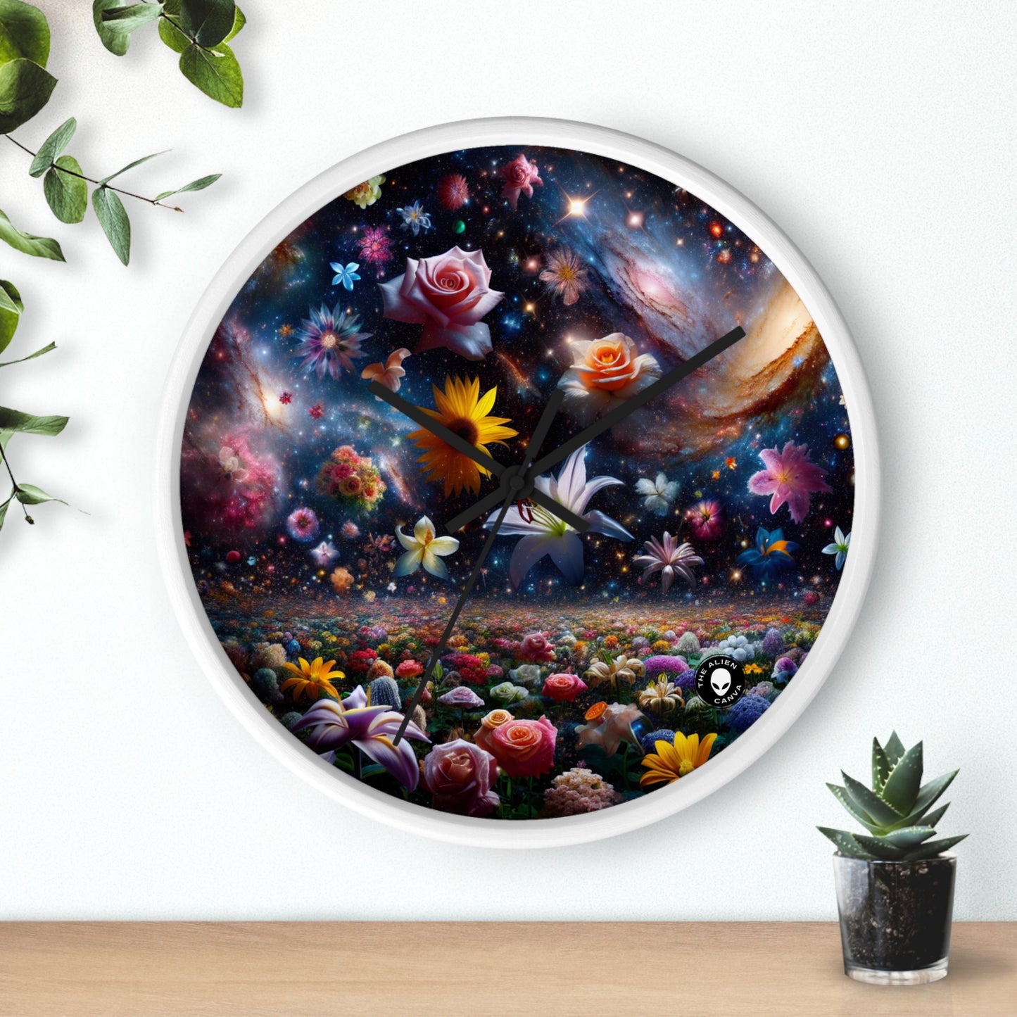 "Floral Constellations" - The Alien Wall Clock