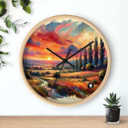 "Harmonious Vistas: A Post-Impressionist Celebration of Nature and Rural Life" - The Alien Wall Clock Post-Impressionism