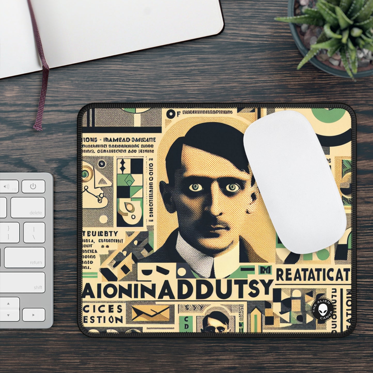 "Cacophony of Mundane Madness: A Dadaist Collage" - The Alien Gaming Mouse Pad Dadaism