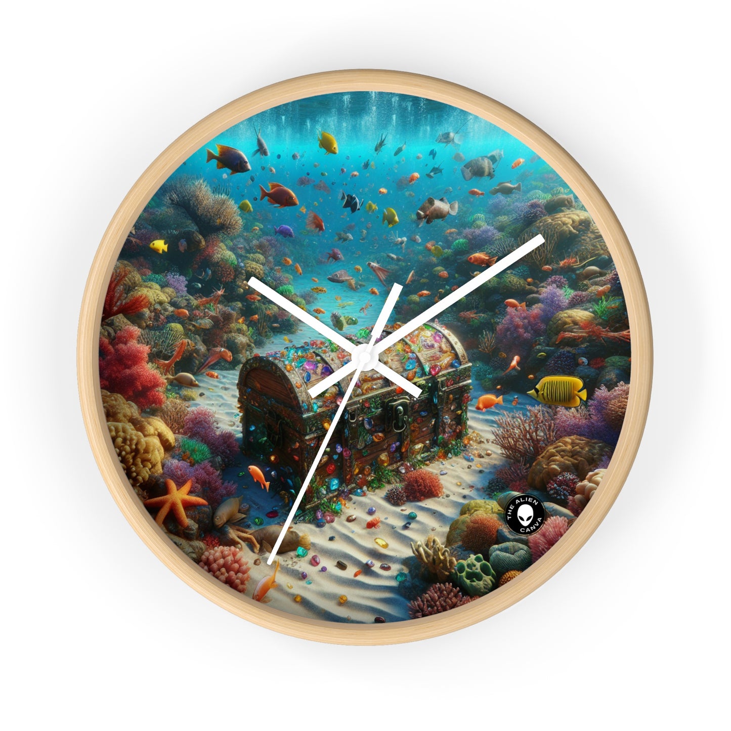 "Jeweled Depths: Discover the Hidden Treasure" - The Alien Wall Clock