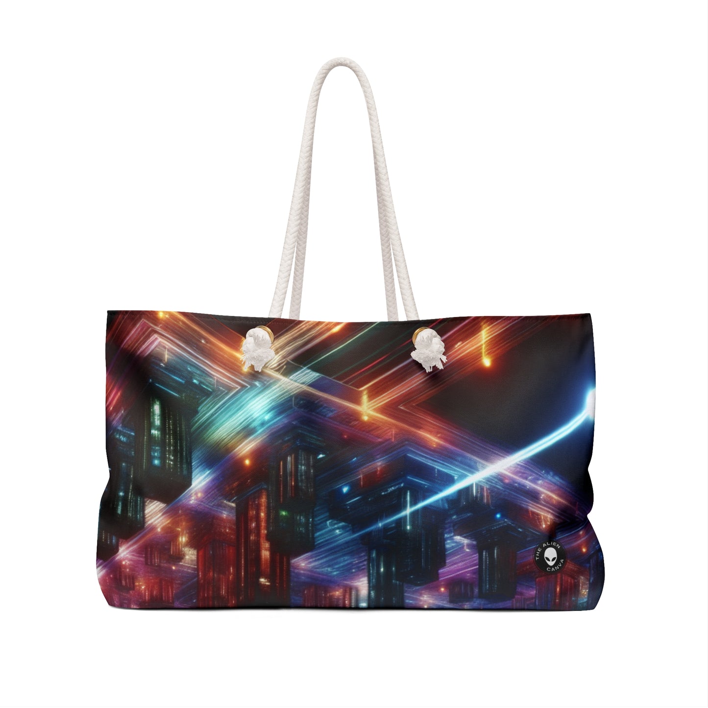 "Neon Skyline: A Futuristic Cityscape" - The Alien Weekender Bag