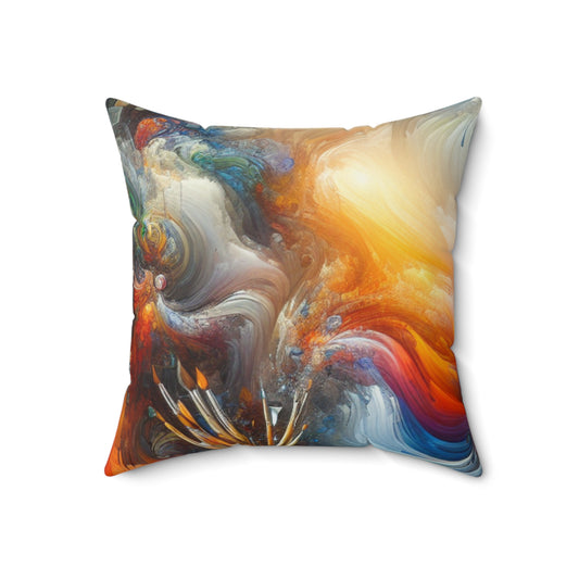 "Mystical Forest: A Whimsical Wonderland"- The Alien Spun Polyester Square Pillow Digital Painting