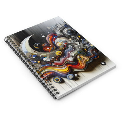 "Urban Chaos: A Neo-Expressionist Cityscape" - The Alien Spiral Notebook (Ruled Line) Neo-Expressionism