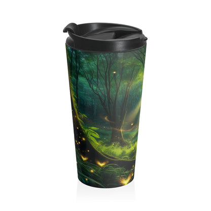 « Glowing Forest Magic » – La tasse de voyage en acier inoxydable Alien