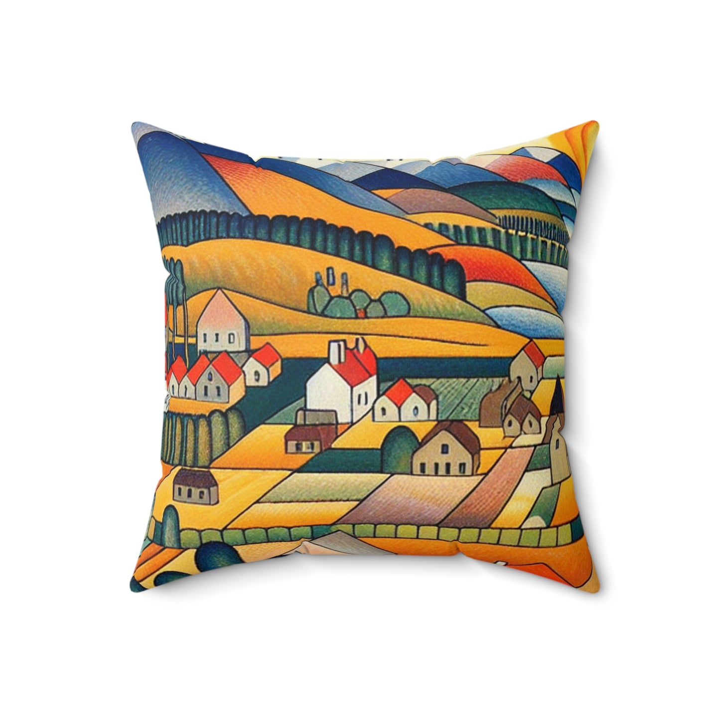 "Primal Paradise: A Vibrant Jungle Celebration"- The Alien Spun Polyester Square Pillow Primitivism