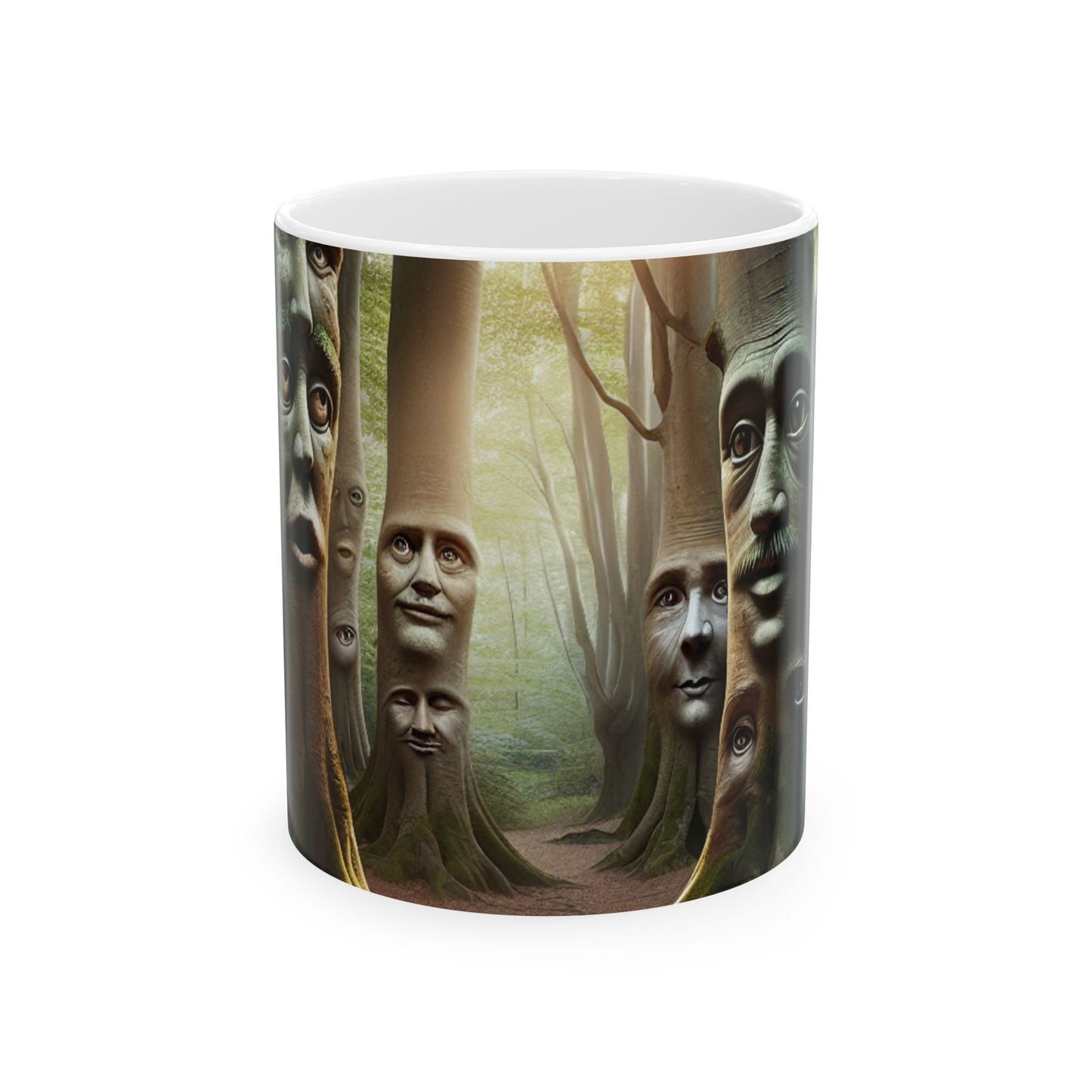 "Bosques susurrantes: Secretos del bosque encantado" - Taza de cerámica The Alien 11oz