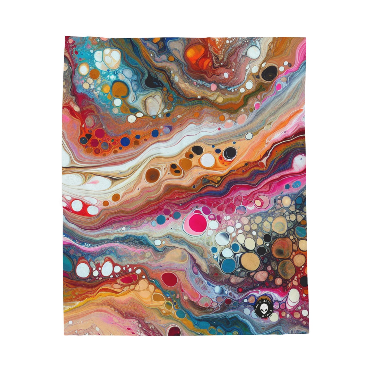 "Couleurs cosmiques : création d'une coulée acrylique fascinante inspirée des nébuleuses célestes" - La couverture en peluche Alien Velveteen Acrylique Pouring