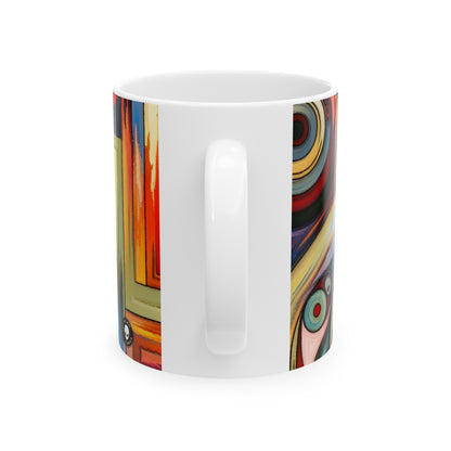 "Stormy Symphony: A Captivating Abstract Expressionist Painting" - The Alien Ceramic Mug 11oz Expressionism