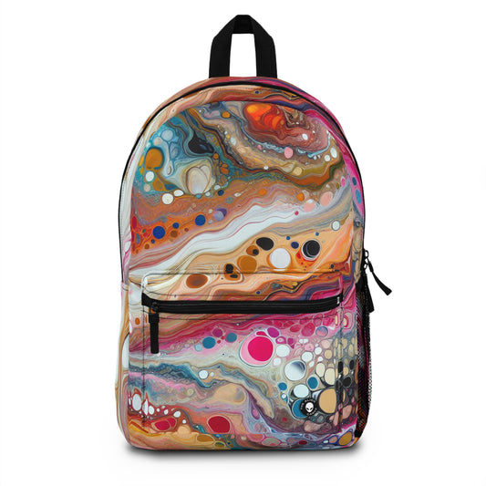 "Colores cósmicos: creación de un fascinante vertido acrílico inspirado en nebulosas celestes" - The Alien Backpack Acrylic Pouring