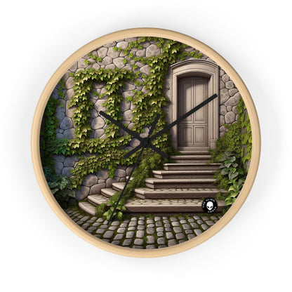 "Trompe-L'oeil Ivy Wall" - The Alien Wall Clock Trompe-l'oeil