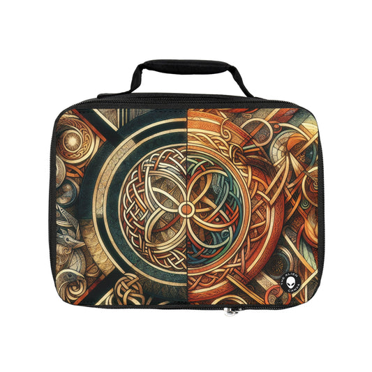 "Metamorphic Threads: Exploring Transformation through Celtic Knot Art"- The Alien Lunch Bag Celtic Art