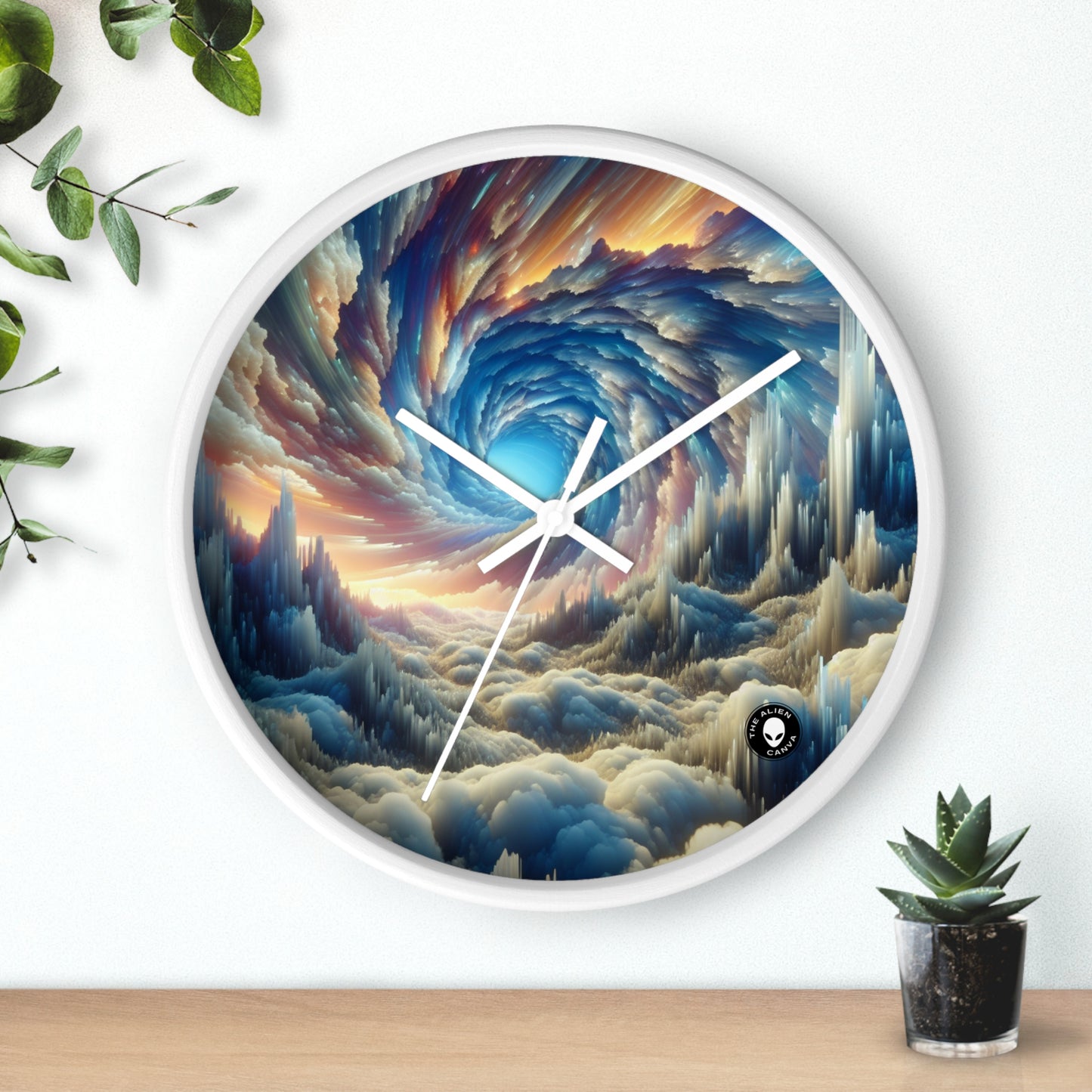 Crystal Peaks and Colorful Skies - The Alien Wall Clock