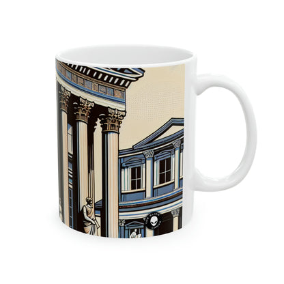 "Élégance urbaine néoclassique" - La tasse en céramique Alien 11oz Néoclassicisme