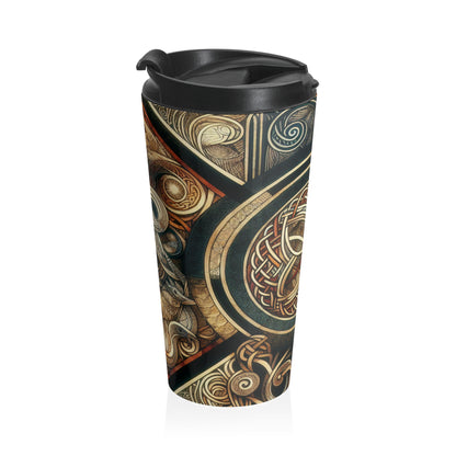 "Metamorphic Threads: Exploring Transformation through Celtic Knot Art" - The Alien Stainless Steel Travel Mug Celtic Art