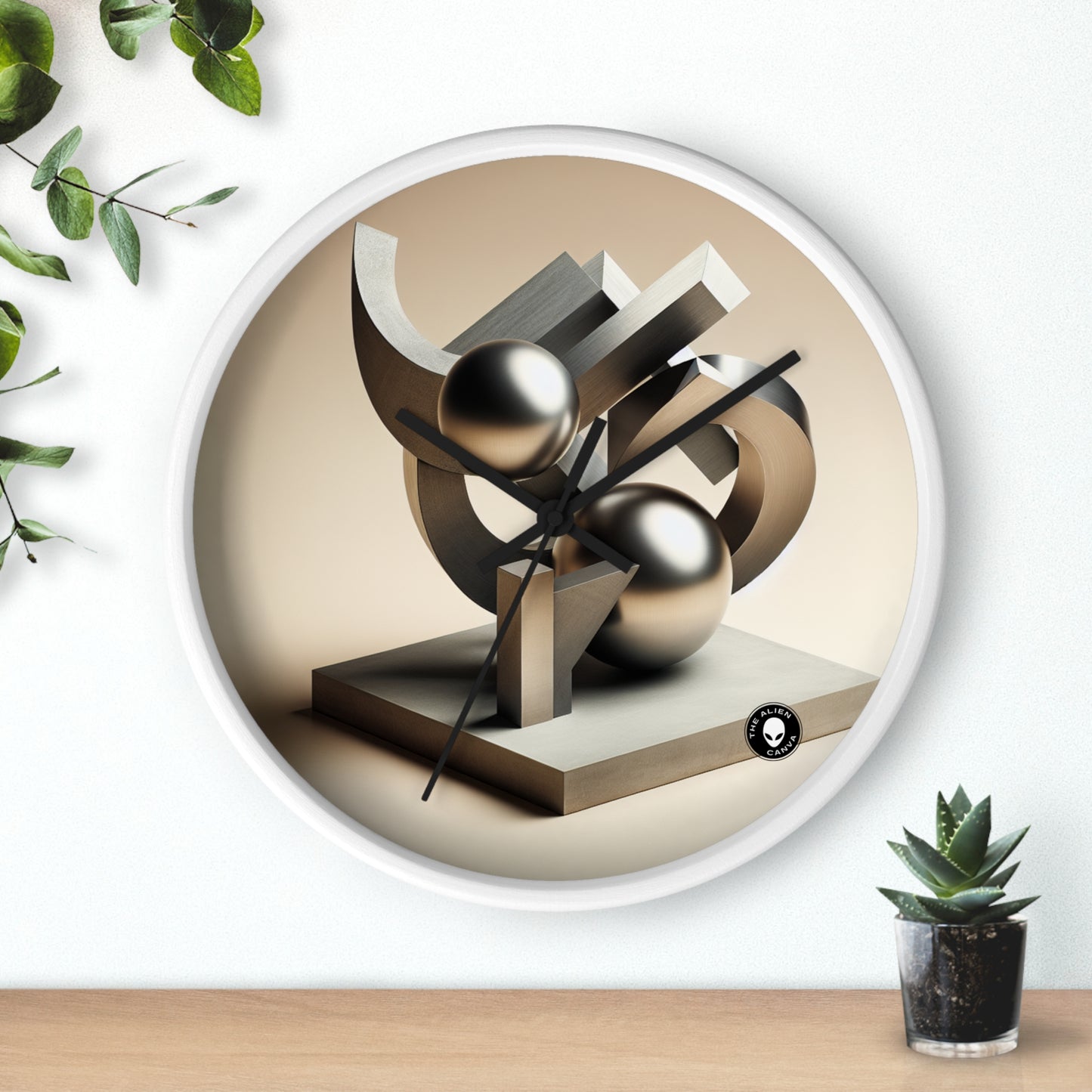 "Harmony in Nature: A Modernist Interpretation" - The Alien Wall Clock Modernist Sculpture