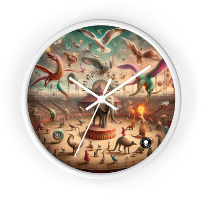 "Fantasy Circus: Where Animal Performers Entertain Mythical Attendees" - The Alien Wall Clock