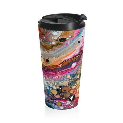 "Cosmic Colours: Creating a Mesmerizing Acrylic Pour Inspired by Celestial Nebulas" - The Alien Stainless Steel Travel Mug Acrylic Pouring