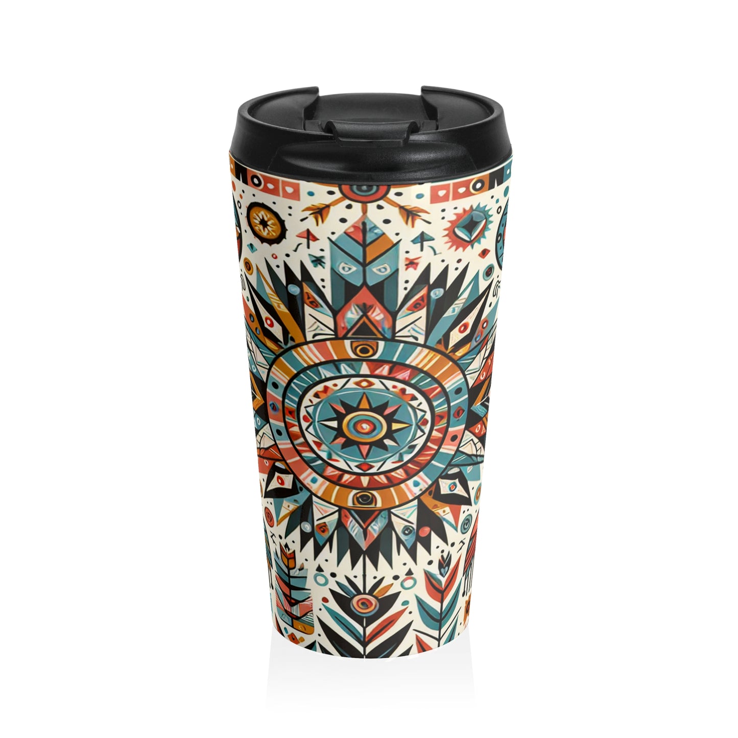 "Nature's Wisdom: An Indigenous Tribute" - The Alien Stainless Steel Travel Mug Indigenous Art