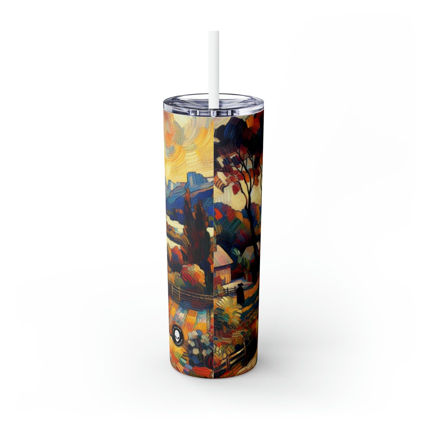 "Le kaléidoscope de la nature : une exploration fauviste vive du règne animal" - The Alien Maars® Skinny Tumbler with Straw 20oz Fauvism