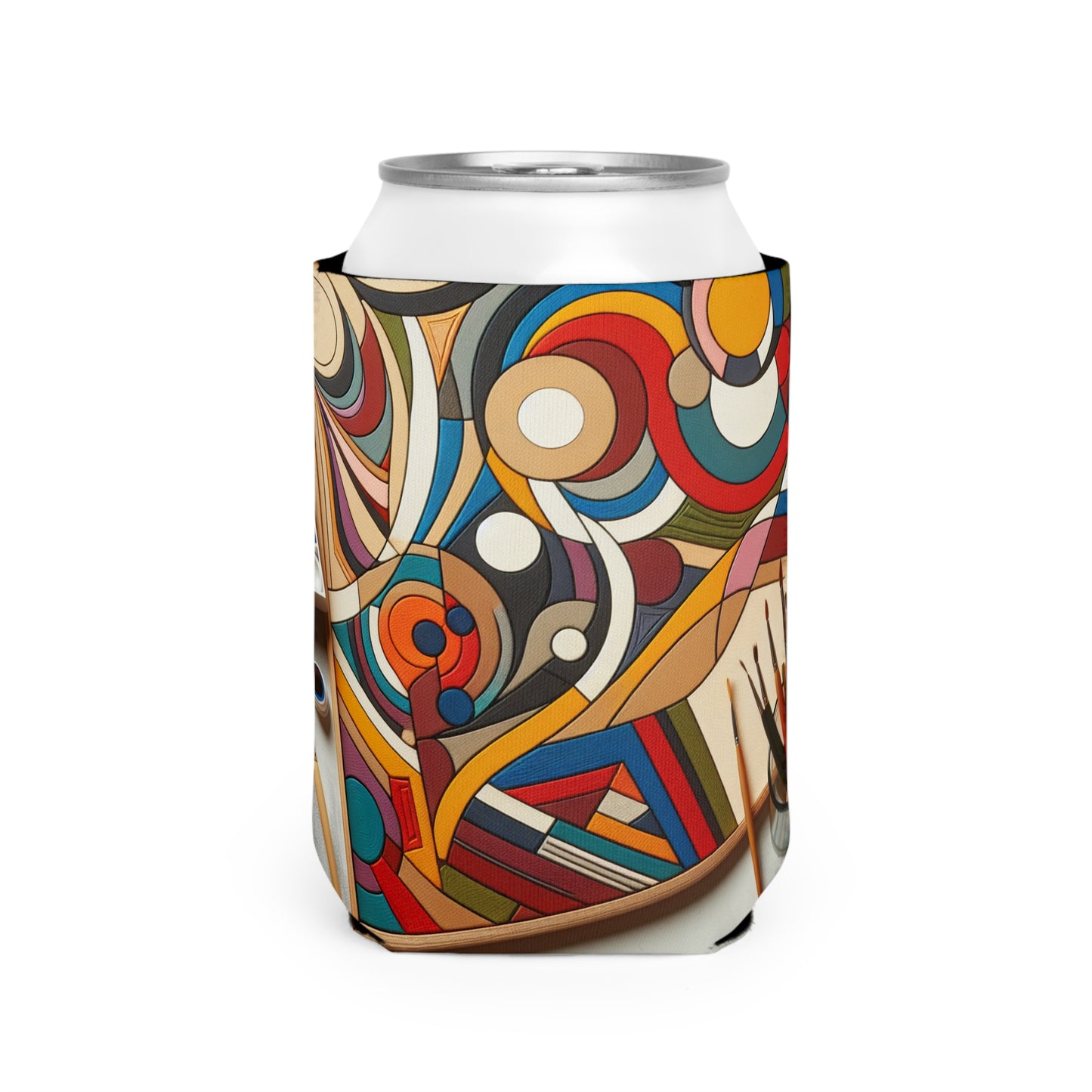 "Nightlife Chaos: A Dynamic Abstract Tribute to the City's Vibrant Energy" - The Alien Can Cooler Sleeve Abstract Art