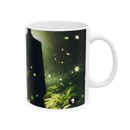 « Forêt de lucioles enchantées » – Tasse en céramique Alien 11 oz