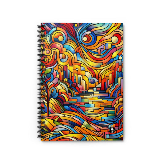 Neon Nightscapes: A Fauvism Cityscape - The Alien Spiral Notebook (Ruled Line) Fauvism